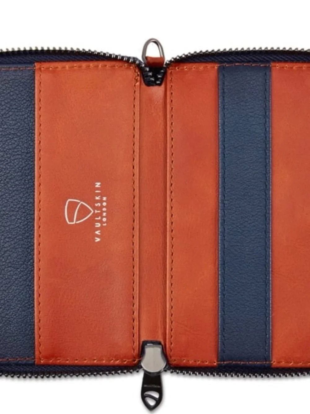 Vaultskin Notting Hill RFID-Blocking Leather Zipper Wallet, Cognac